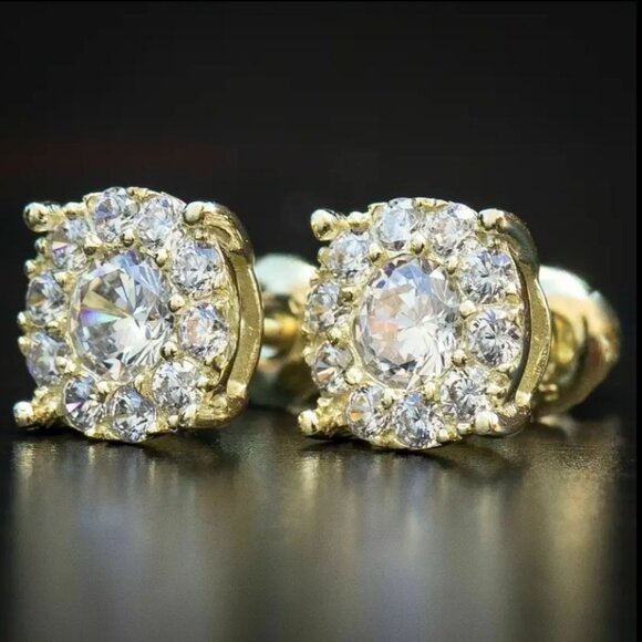 Shiny Round Shaped Stud Earrings Embellished With Simple Leisure Style - Picture 2 of 4